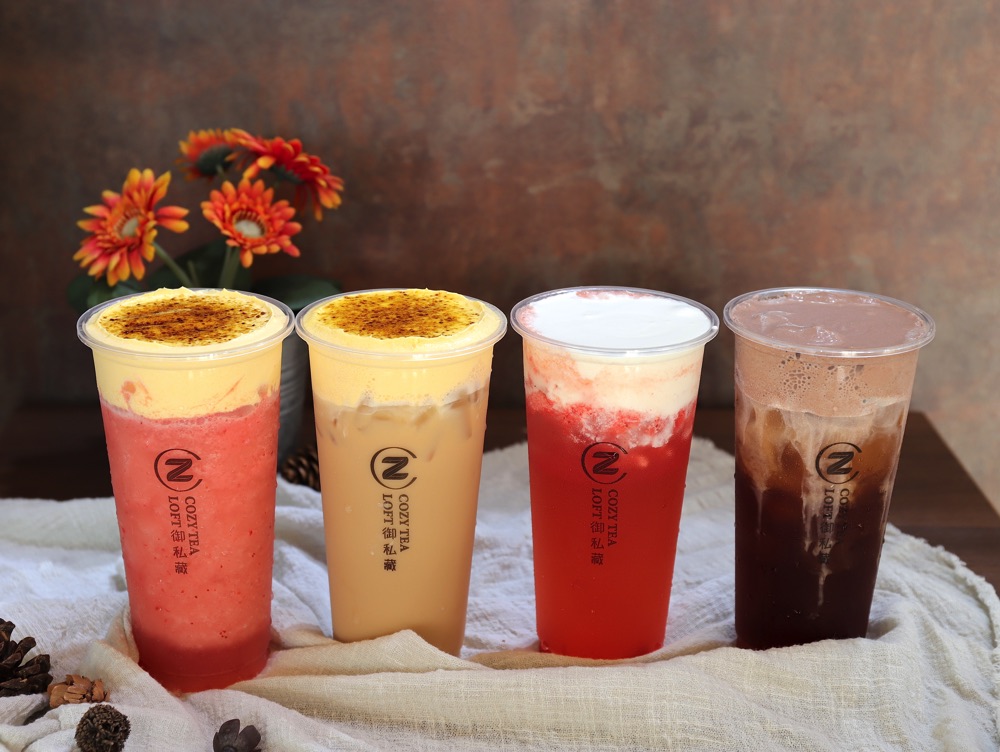御私藏Cozy Tea Loft長榮店：嶄新三代店浪漫推出新系列飲品濃郁奶蓋超滿足.吉普賽奶蓋系列買二送一.到9/12.ㄧ起享受浪漫的幸福飲